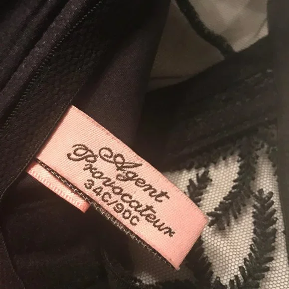 Agent Provocateur 34C Black Lace Corset garter lingerie